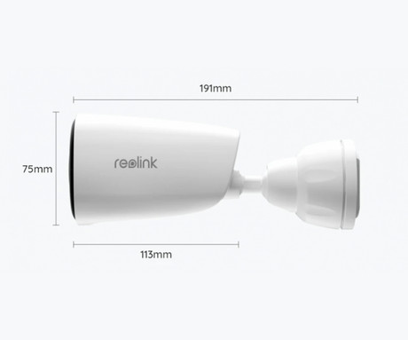 Reolink ARGUS B360 IP kamera, 4K 8MP Ultra HD, Dual WiFi, baterija, barvno nočno snemanje, LED reflektorji, aplikacija, vodoodporna, dvosmerna komunikacija, bela