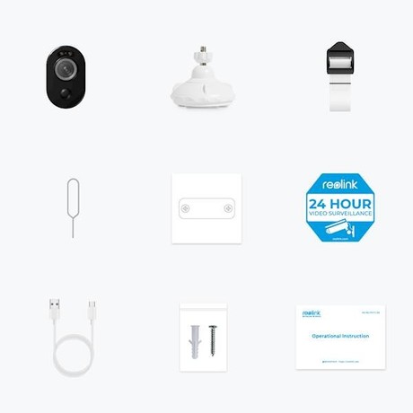 Reolink ARGUS B350 IP kamera, 4K 8MP Ultra HD, Dual WiFi, 21.6Wh baterija, barvno nočno snemanje, LED reflektorji, aplikacija, IP65 vodoodpornost, dvosmerna komunikacija, bela
