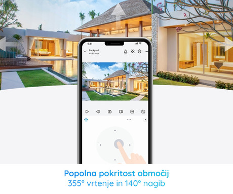 Reolink ARGUS B420 IP kamera, 3MP Super HD, WiFi, baterija, vrtenje in nagibanje, IR nočno snemanje, aplikacija, vodoodporna, dvosmerna komunikacija, bela