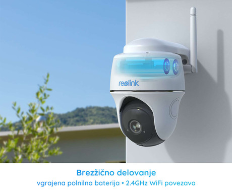 Reolink ARGUS B420 IP kamera, 3MP Super HD, WiFi, baterija, vrtenje in nagibanje, IR nočno snemanje, aplikacija, vodoodporna, dvosmerna komunikacija, bela