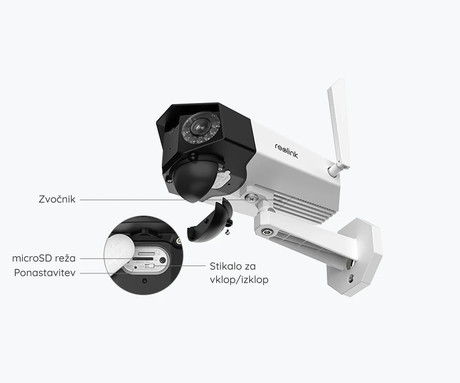 Reolink DUO B750 IP kamera, dva objektiva, 2K 6MP Quad HD, Dual WiFi, baterija, 180° snemalni kot, barvno nočno snemanje, LED reflektorji, aplikacija, IP66 vodoodpornost, dvosmerna komunikacija, bela