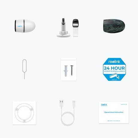 Reolink GO G330 IP kamera, 2K 4MP Super HD, 4G LTE, baterija, Night Vision nočno snemanje, 16x digitalni ZOOM, aplikacija, IP65 vodoodpornost, dvosmerna komunikacija, bela