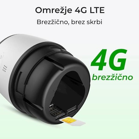 Reolink GO G330 IP kamera, 2K 4MP Super HD, 4G LTE, baterija, Night Vision nočno snemanje, 16x digitalni ZOOM, aplikacija, IP65 vodoodpornost, dvosmerna komunikacija, bela