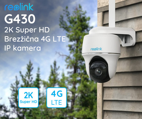 Reolink GO G430 IP kamera, 2K Super HD, 4G LTE, baterija, vrtenje in nagibanje, IR nočno snemanje, 10x digitalni ZOOM, aplikacija, IP64 vodoodpornost, dvosmerna komunikacija, bela