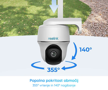 Reolink GO G430 IP kamera, 2K Super HD, 4G LTE, baterija, vrtenje in nagibanje, IR nočno snemanje, 10x digitalni ZOOM, aplikacija, IP64 vodoodpornost, dvosmerna komunikacija, bela