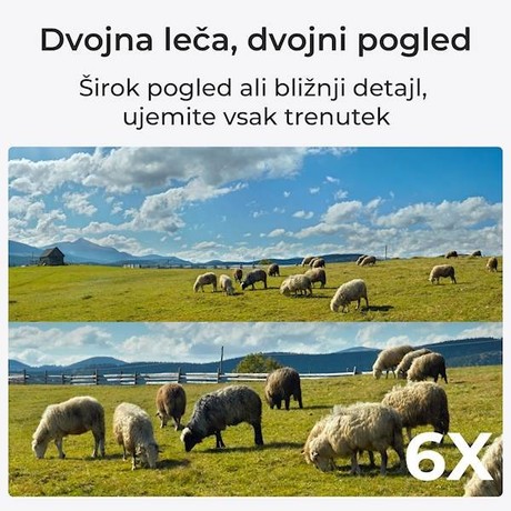 Reolink TRACKMIX G770 IP kamera, 4K 8MP Ultra HD, 4G LTE, baterija, vrtenje in nagibanje, dva objektiva, barvno nočno snemanje, LED reflektorji, aplikacija, vodoodpornost, dvosmerna komunikacija, bela