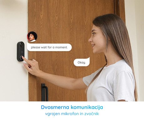 Reolink DOORBELL D340P pametni video zvonec, 2K+, PoE, nočno snemanje, zaznavanje gibanja, aplikacija, dvosmerna komunikacija, vodoodpornost