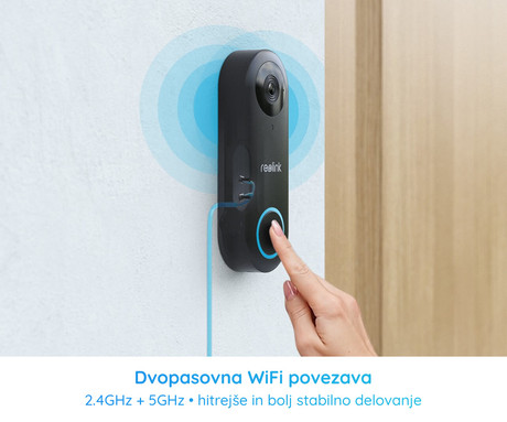 Reolink DOORBELL D340W pametni video zvonec, 2K+, WiFi, nočno snemanje, zaznavanje gibanja, aplikacija, dvosmerna komunikacija, vodoodpornost