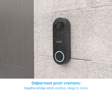 Reolink DOORBELL D340W pametni video zvonec, 2K+, WiFi, nočno snemanje, zaznavanje gibanja, aplikacija, dvosmerna komunikacija, vodoodpornost