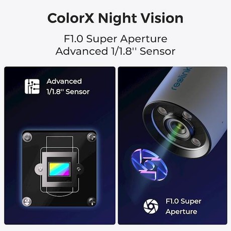Reolink P320X IP kamera, 2K 4MP Super HD, PoE, ColorX barvno nočno snemanje, LED reflektorji, aplikacija, IP67 vodoodpornost, dvosmerna komunikacija, bela