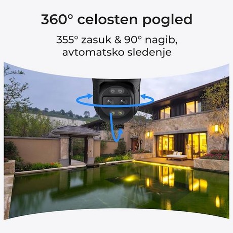 Reolink TRACKMIX P760 IP kamera, 4K 8MP Ultra HD, PoE, vrtenje in nagibanje, dva objektiva, barvno nočno snemanje, LED reflektorji, aplikacija, IP65 vodoodpornost, dvosmerna komunikacija, bela