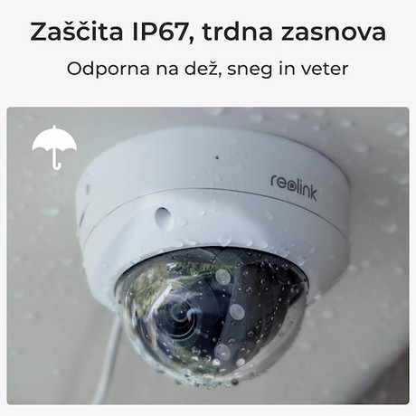 Reolink P437 IP kamera, žična, 8MP Ultra HD, PoE, 5x optični zoom, dvosmerna komunikacija, barvno nočno snemanje, bela