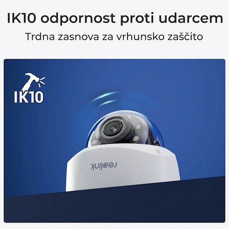 Reolink P437 IP kamera, žična, 8MP Ultra HD, PoE, 5x optični zoom, dvosmerna komunikacija, barvno nočno snemanje, bela