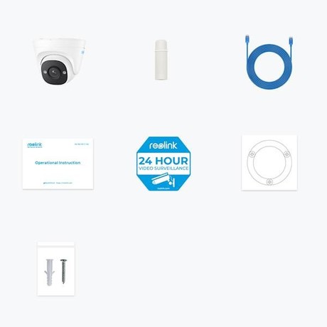 Reolink P324 IP kamera, 5MP Super HD, PoE, Night Vision nočno snemanje, aplikacija, IP67 vodoodpornost, dvosmerna komunikacija, bela