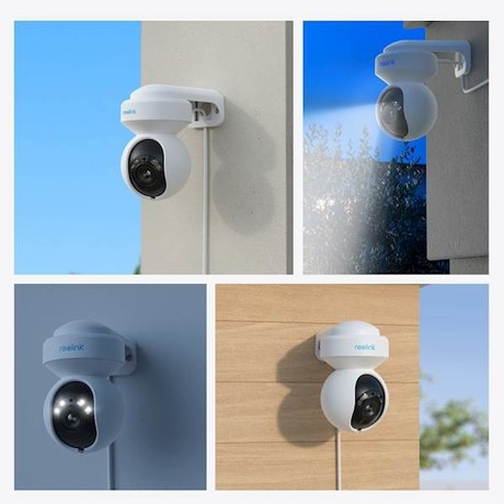 Reolink E560 IP kamera, 4K 8MP Ultra HD, WIFI 6, vrtenje in nagibanje, 3x optični ZOOM, barvno nočno snemanje, LED reflektorji, aplikacija, IP64 vodoodpornost, dvosmerna komunikacija, bela
