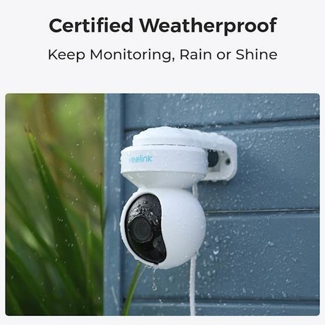 Reolink E560 IP kamera, 4K 8MP Ultra HD, WIFI 6, vrtenje in nagibanje, 3x optični ZOOM, barvno nočno snemanje, LED reflektorji, aplikacija, IP64 vodoodpornost, dvosmerna komunikacija, bela