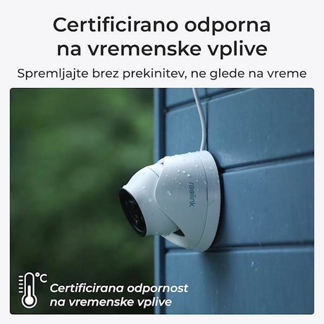 Reolink P434 IP kamera, žična, 8MP Ultra HD, PoE, dvosmerna komunikacija, barvno nočno snemanje, bela