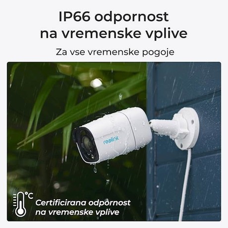 Reolink P340 IP kamera, 12MP Ultra HD, PoE, barvno nočno snemanje, LED reflektor, aplikacija, IP67 vodoodpornost, dvosmerna komunikacija, bela