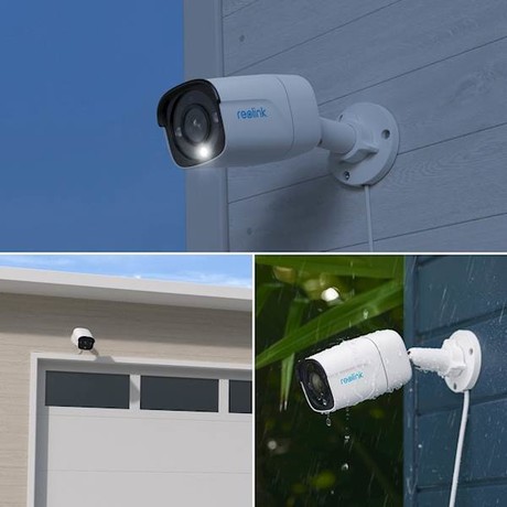 Reolink P340 IP kamera, 12MP Ultra HD, PoE, barvno nočno snemanje, LED reflektor, aplikacija, IP67 vodoodpornost, dvosmerna komunikacija, bela