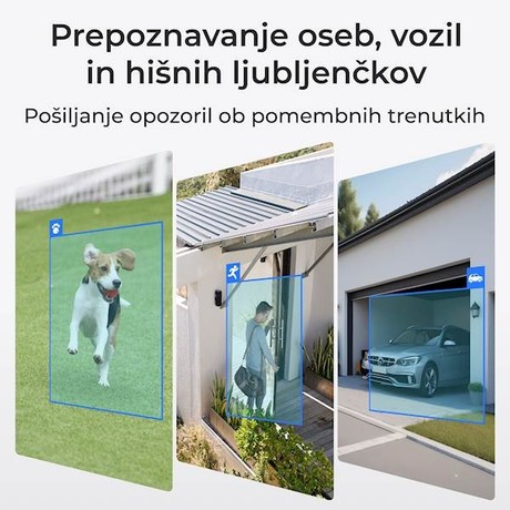Reolink P340 IP kamera, 12MP Ultra HD, PoE, barvno nočno snemanje, LED reflektor, aplikacija, IP67 vodoodpornost, dvosmerna komunikacija, bela