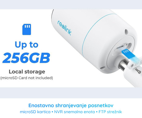 EOL - Reolink RLC-81MA IP kamera, dva objektiva, 4K 8MP Ultra HD, PoE, barvno nočno snemanje, LED reflektorji, aplikacija, IP66 vodoodpornost, dvosmerna komunikacija, bela
