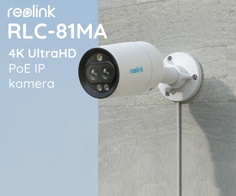 Reolink RLC-81MA IP kamera, dva objektiva, 4K 8MP Ultra HD, PoE, barvno nočno snemanje, LED reflektorji, aplikacija, IP66 vodoodpornost, dvosmerna komunikacija, bela