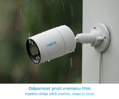 Reolink RLC-81MA IP kamera, dva objektiva, 4K 8MP Ultra HD, PoE, barvno nočno snemanje, LED reflektorji, aplikacija, IP66 vodoodpornost, dvosmerna komunikacija, bela