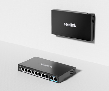 Reolink RLA-PS1 PoE switch / stikalo, 120W, priklop do 8 kamer, samodejno zaznavanje, 4KV električna zaščita, Plug & Play, stenska / namizna montaža, črna