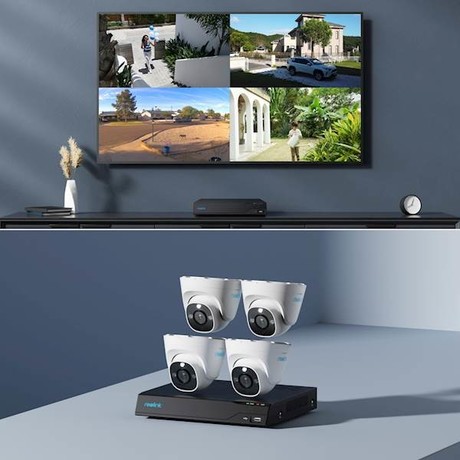 Reolink NVS8-12MD4 varnostni komplet, 1x NVS snemalna enota (2TB) + 4x IP kamera, 4K 12MP Ultra HD+, PoE, barvno nočno snemanje, LED reflektor, aplikacija, IP67, dvosmerna komunikacija