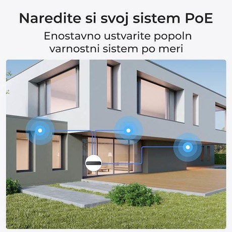 Reolink NVS8-12MD4 varnostni komplet, 1x NVS snemalna enota (2TB) + 4x IP kamera, 4K 12MP Ultra HD+, PoE, barvno nočno snemanje, LED reflektor, aplikacija, IP67, dvosmerna komunikacija
