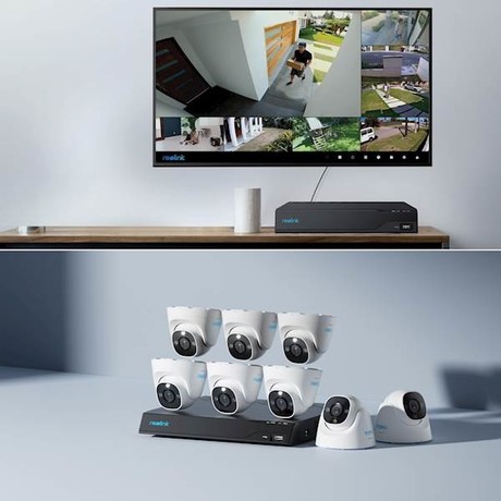 Reolink NVS16-12MD8 varnostni komplet, 1x NVS snemalna enota (4TB) + 8x IP kamera, 4K 12MP Ultra HD+, PoE, barvno nočno snemanje, LED reflektor, aplikacija, IP67, dvosmerna komunikacija