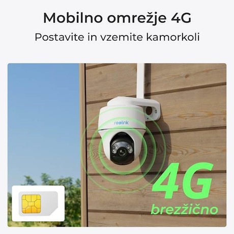 Reolink GO G430 IP kamera + solarni panel, 4MP 2K+ Quad HD, 4G LTE, 355° vrtenje, 6000mAh baterija, AI zaznavanje, barvni Night Vision, aplikacija, dvosmerna komunikacija, pametni alarm, IP64
