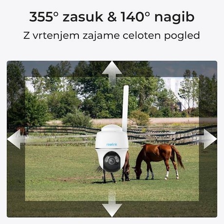 Reolink GO G430 IP kamera + solarni panel, 4MP 2K+ Quad HD, 4G LTE, 355° vrtenje, 6000mAh baterija, AI zaznavanje, barvni Night Vision, aplikacija, dvosmerna komunikacija, pametni alarm, IP64