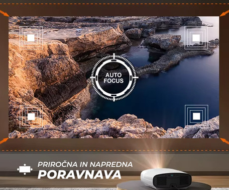 BYINTEK VEVSHAO A22 prenosni LED projektor, Android, Dual WIFI, Bluetooth, 1000 ANSI lumnov, STEREO zvočniki, samodejni fokus, deljenje zaslona, max 4K UHD, USB / HDMI / AUX, +daljinec