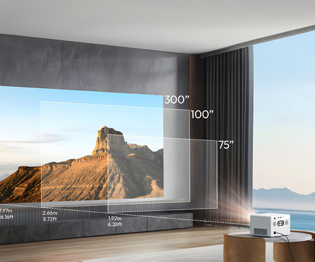 BYINTEK PLATO T5 prenosni LED projektor, Android, WIFI 6, Bluetooth, 1000 ANSI lumnov, STEREO zvočniki, samodejni fokus, deljenje zaslona, max 4K UHD, USB / HDMI / AUX / RJ-45, +daljinec, bel
