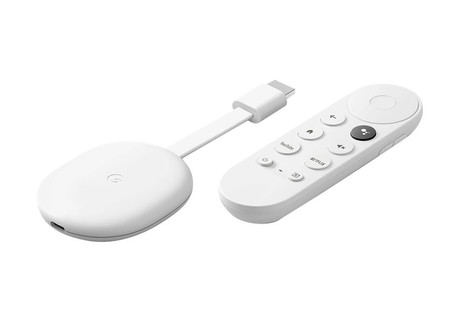 Google CHROMECAST 4 HD multimedijski center, Full HD, Google TV + Assistant, daljinski upravljalnik, glasovno upravljanje, bel