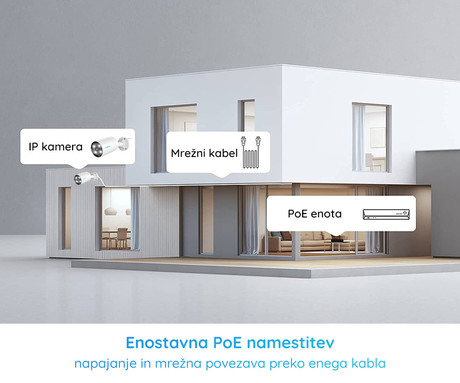 EOL - Reolink RLC-1212A IP kamera, PoE, 12MP UHD+, IR nočno snemanje, LED reflektor, aplikacija, IP66 vodoodpornost, dvosmerna komunikacija, bela