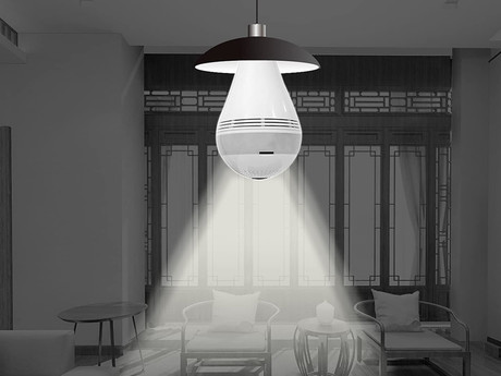 IP kamera + LED žarnica BLOW H-823, 2v1, WiFi, Full HD 3MP, 360° kot snemanja, IR nočno snemanje, senzor gibanja, aplikacija, bela