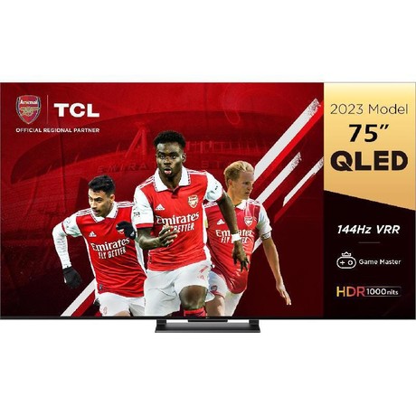 QLED TV TCL 75C745, 191cm (75"), 4K-UHD, Google TV, 144Hz, HDR PRO 1000, Dolby Atmos, Game master 240Hz, FALD
