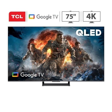 QLED TV TCL 75C745, 191cm (75"), 4K-UHD, Google TV, 144Hz, HDR PRO 1000, Dolby Atmos, Game master 240Hz, FALD