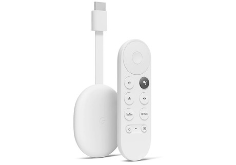 Google CHROMECAST 4 HD multimedijski center, Full HD, Google TV + Assistant, daljinski upravljalnik, glasovno upravljanje, bel