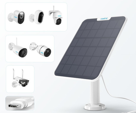 Reolink SOLARNI PANEL 2, 6W, solarno napajanje kamer serije Argus / Go / Duo / TrackMix, 4m kabel, USB Type-C, bel