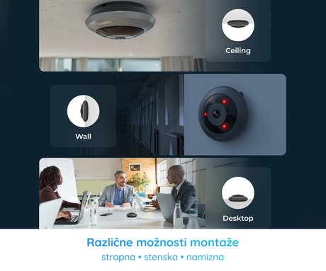 Reolink FE-W IP kamera, 2K+ Super HD, WiFi, 360° Fisheye, IR nočno snemanje, aplikacija, dvosmerna komunikacija, sirena, črno siva