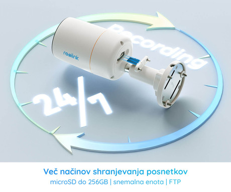 EOL - Reolink RLC-1212A IP kamera, PoE, 12MP UHD+, IR nočno snemanje, LED reflektor, aplikacija, IP66 vodoodpornost, dvosmerna komunikacija, bela