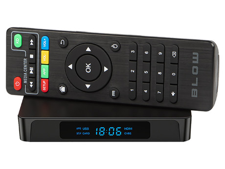 Blow TV BOX 4K V3 medijski predvajalnik, 4K UHD, Android, WiFi, LAN, 2GB + 16GB, HDMI, črn
