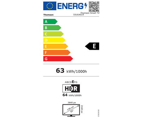 THOMSON 55UG4S14 LED TV sprejemnik, 139cm (55"), 4K UHD, Google TV, 60Hz, WiFi, Bluetooth, Dolby Audio, Google Assistant, Chromecast, Frameless oblika, pametni daljinec