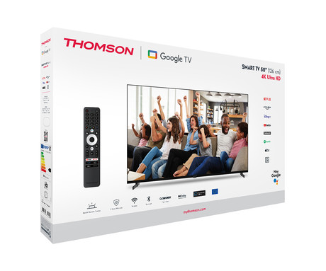 THOMSON 50UG4S14 LED TV sprejemnik, 127cm (50"), 4K UHD, Google TV, 60Hz, WiFi, Bluetooth, Dolby Audio, Google Assistant, Chromecast, Frameless oblika, pametni daljinec