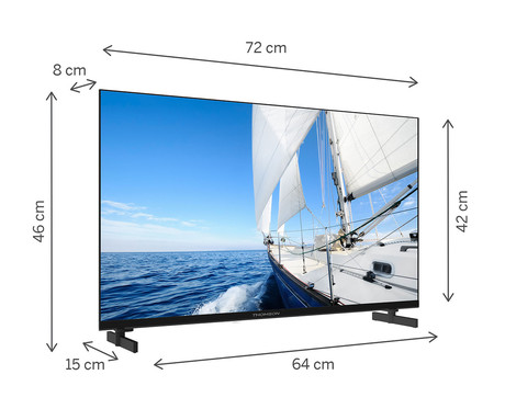 THOMSON 32HG2S14 LED TV sprejemnik, 81cm (32"), HD, Google TV, WiFi, Bluetooth, Dolby Audio, Google Assistant, Chromecast, Frameless oblika, pametni daljinec, črn (Premium Black)