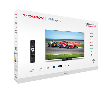 THOMSON 50QG7C14 QLED Pro TV sprejemnik, 126cm (50"), 4K UHD, Google TV, 144Hz, WiFi, Bluetooth, HDR10, Dolby Atmos, Dolby Vision, Google Assistant, Chromecast, vrtljivo stojalo, pametni daljinec