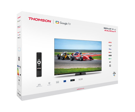 THOMSON 55QG7C14 QLED Pro TV sprejemnik, 139cm (55"), 4K UHD, Google TV, 144Hz, WiFi, Bluetooth, HDR10, Dolby Atmos, Dolby Vision, Google Assistant, Chromecast, vrtljivo stojalo, pametni daljinec